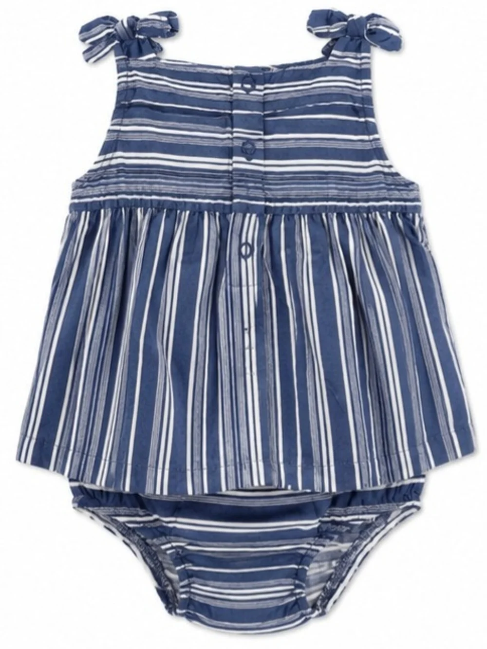 Carter's Baby Girls 3-Piece Blue & White Stripe Outfit Set w/ Headband & Bloomer